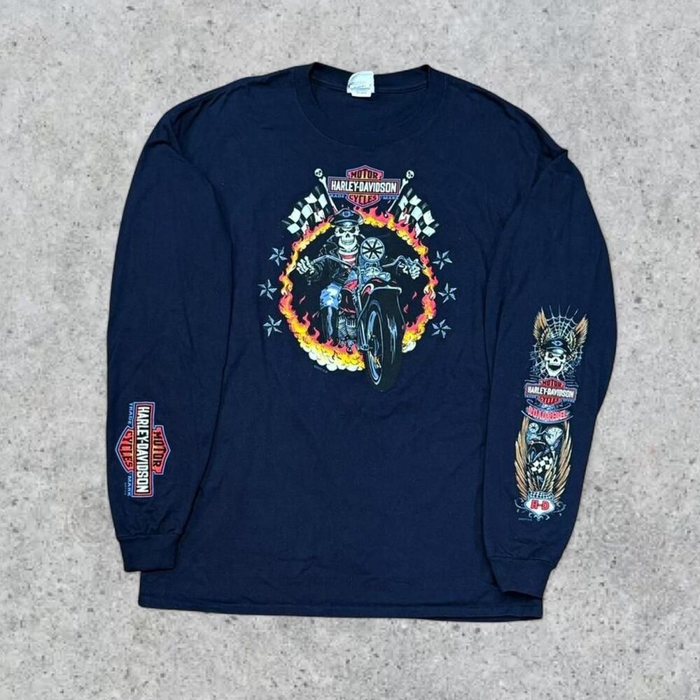 St. Louis Harley Davidson Motorcycles Long Sleeve Shirt With Sleeve Hits
